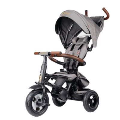 Детский трёхколёсный велосипед Rito с ручкой управления QPlay Deluxe1GY зеленый 1